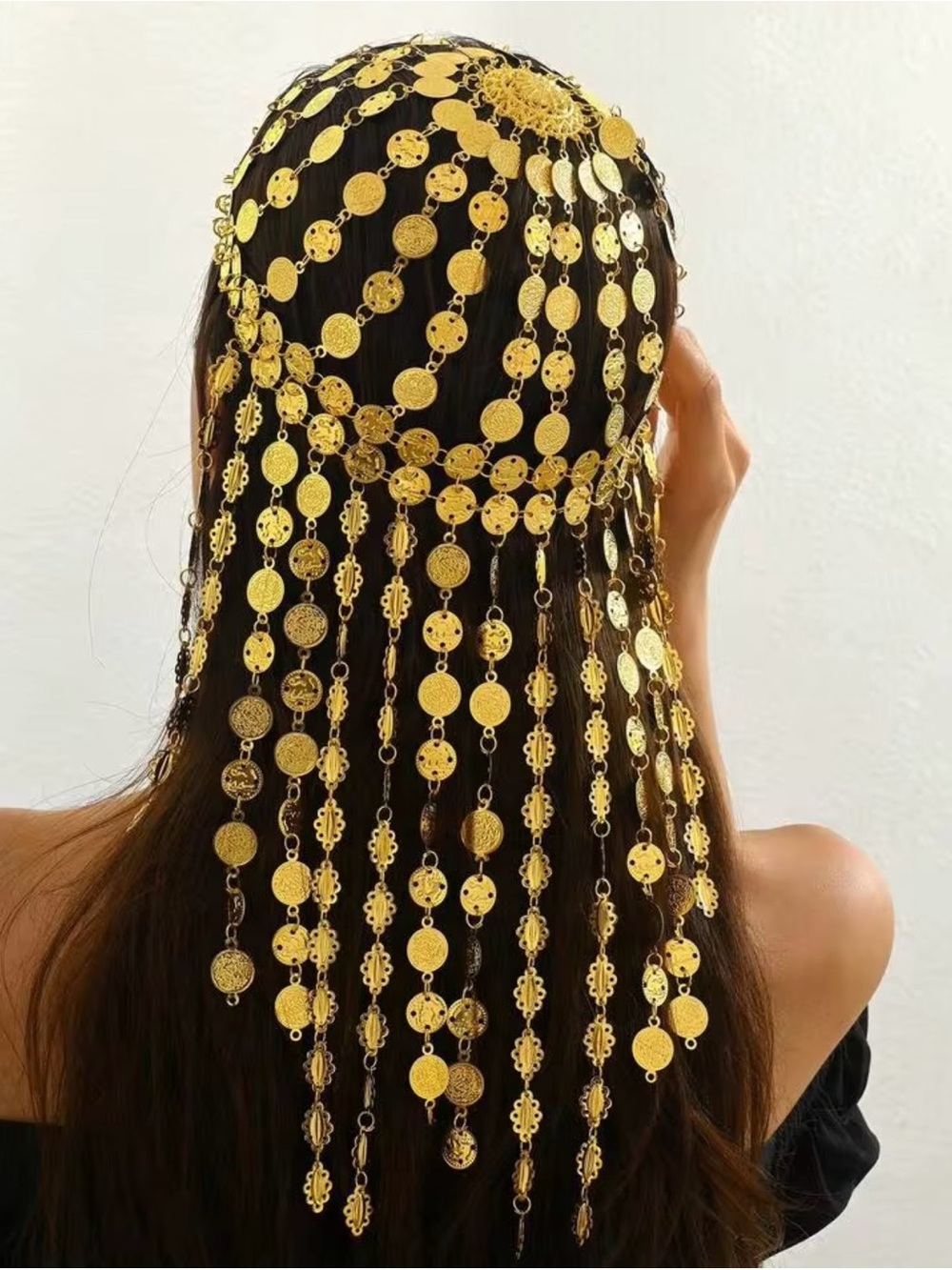 Gold Coin Fringe Headpiece - Women Accessories Hair Accessory